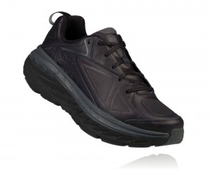 Hoka Bondi Leather Wide Black | 50861EGHZ