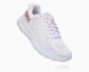 Hoka Clifton 6 White / Rose Gold | 12548UGQK