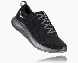 Hoka Hupana Flow Wool Black / Dark Grey | 57093NTVY