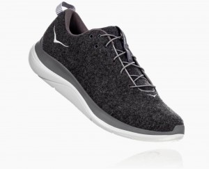 Hoka Hupana Flow Wool Dark Grey / Grey | 36457DWTN