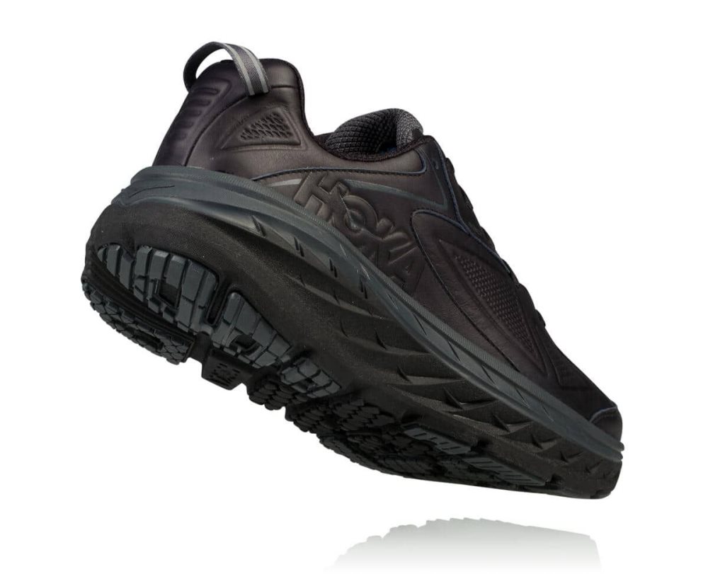 Hoka Bondi Leather Black | 17354WSQC