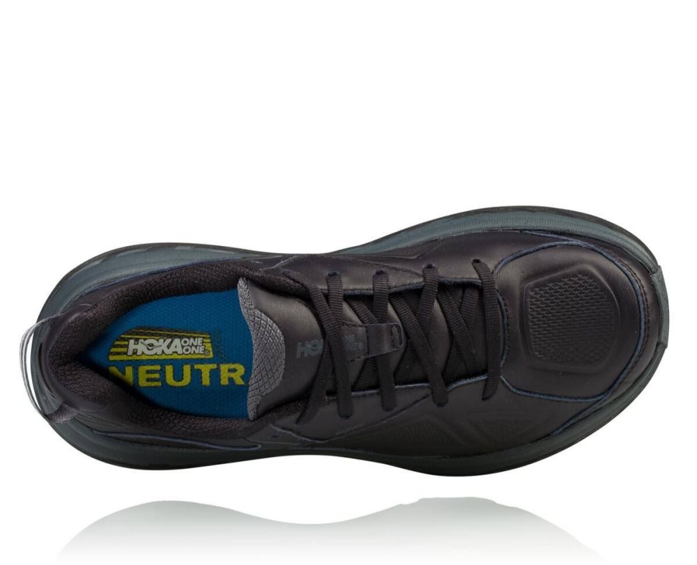 Hoka Bondi Leather Black | 32690EGMF