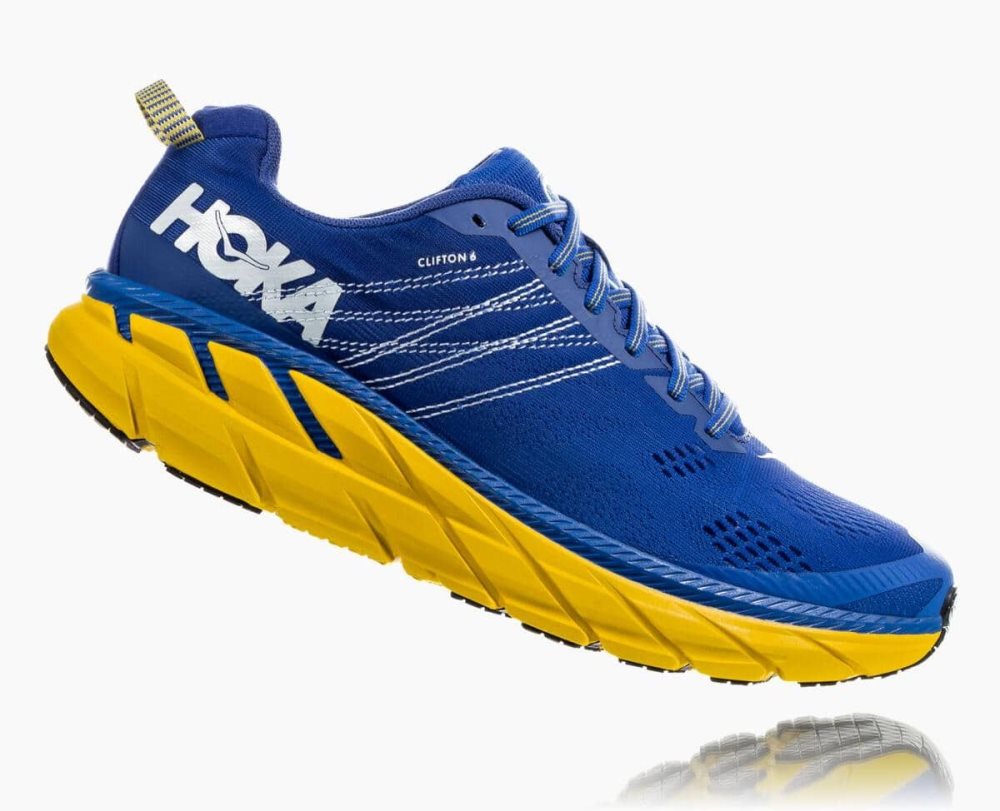 Hoka Clifton 6 Blue / Lemon | 43187EPJO