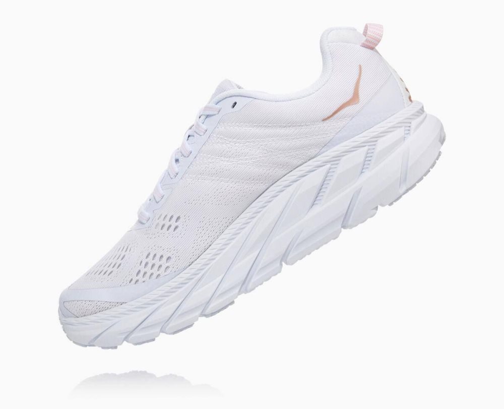 Hoka Clifton 6 White / Rose Gold | 12548UGQK