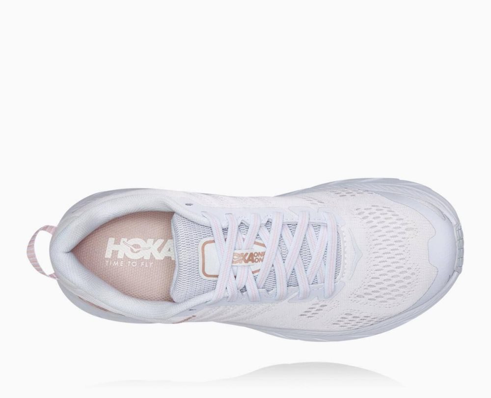 Hoka Clifton 6 White / Rose Gold | 12548UGQK