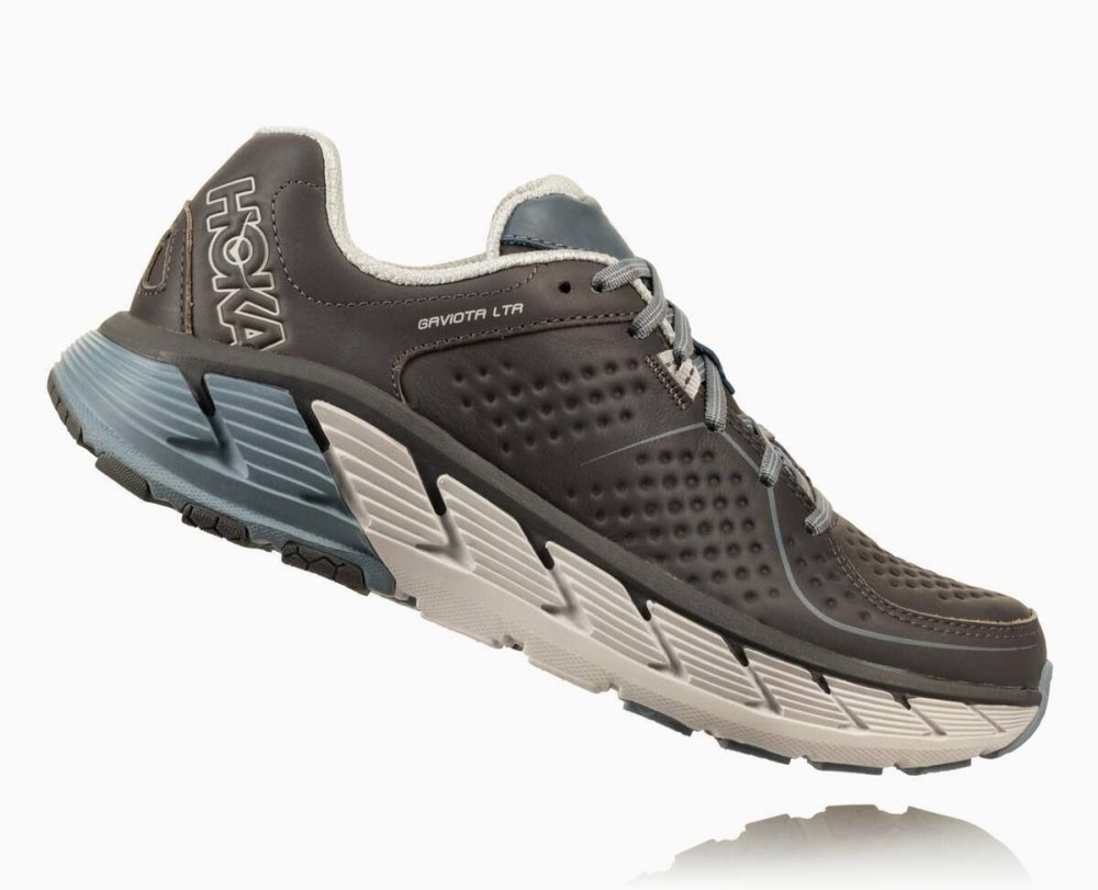 Hoka Gaviota Leather Grey | 87394LWPA