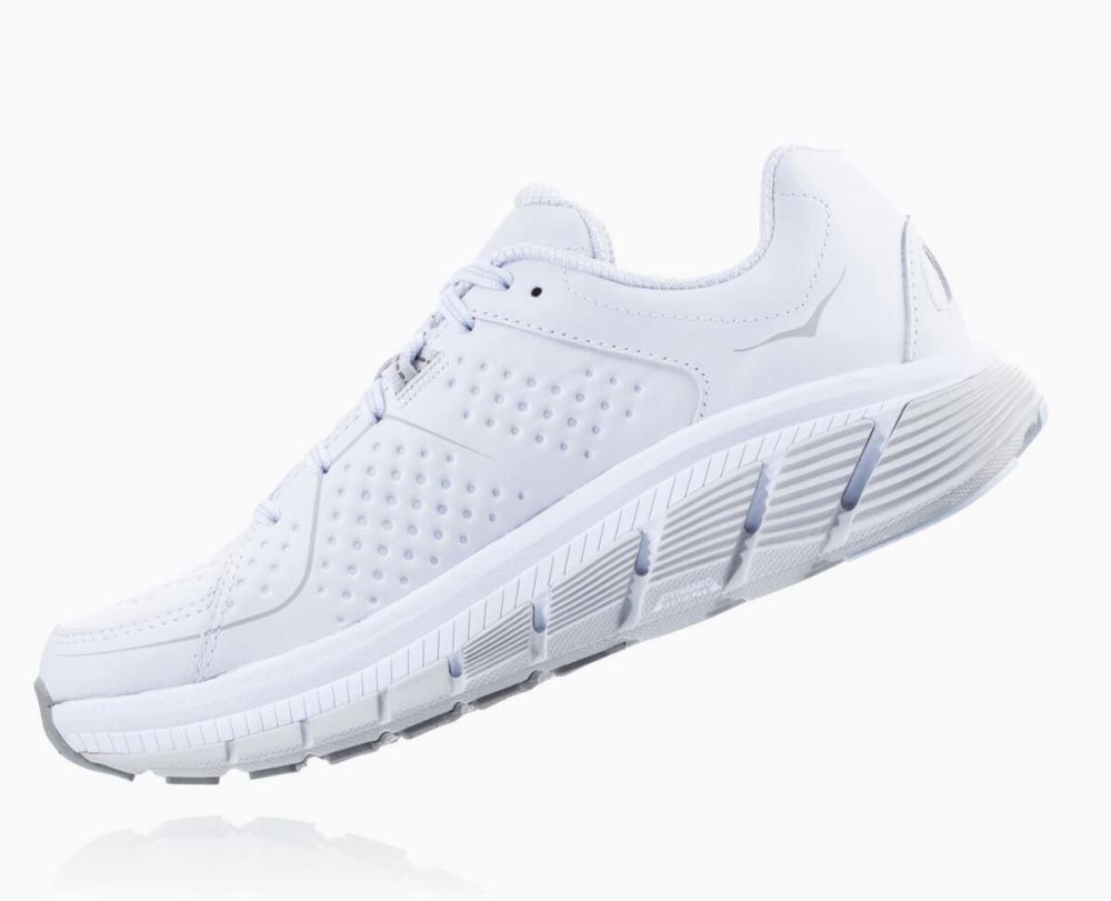 Hoka Gaviota Leather White | 06491WBVP