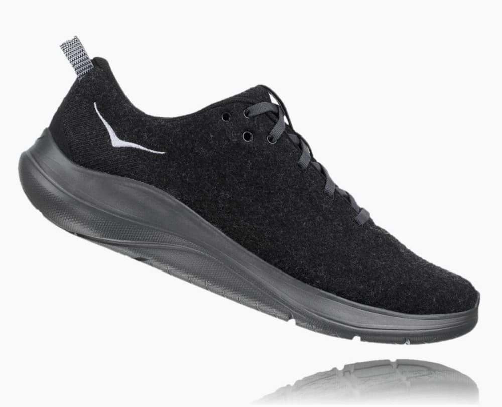 Hoka Hupana Flow Wool Black / Dark Grey | 57093NTVY