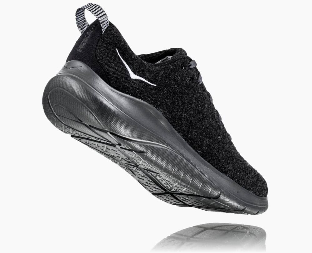 Hoka Hupana Flow Wool Black / Dark Grey | 57093NTVY