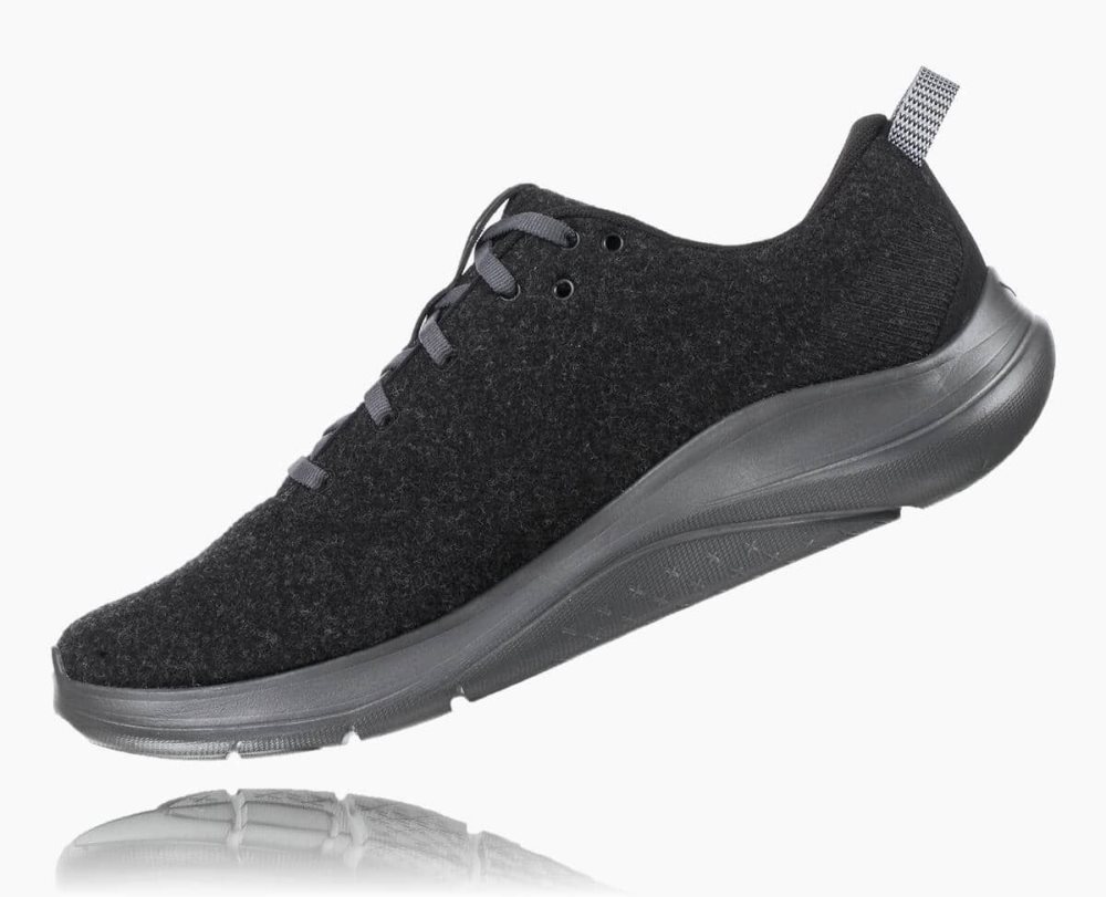 Hoka Hupana Flow Wool Black / Dark Grey | 57093NTVY