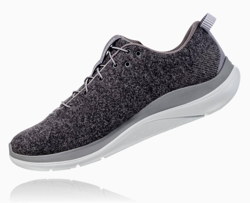 Hoka Hupana Flow Wool Dark Grey | 67321SGHZ