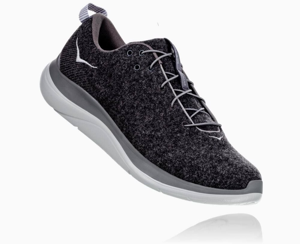 Hoka Hupana Flow Wool Dark Grey | 67321SGHZ