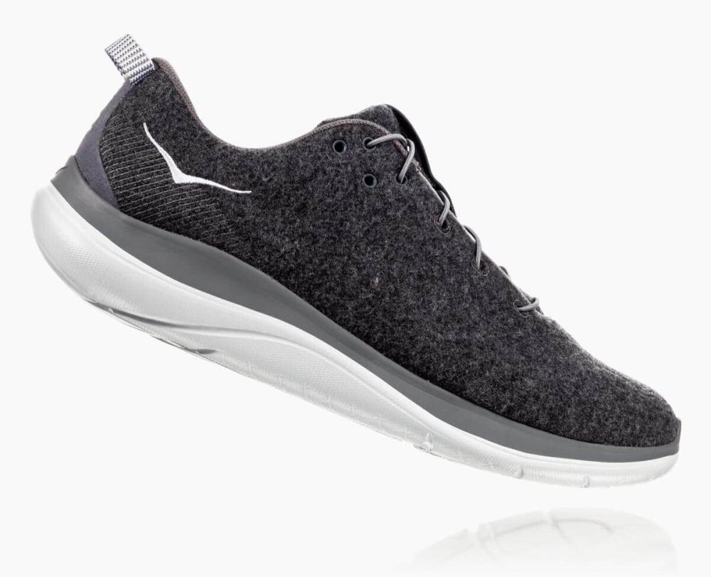 Hoka Hupana Flow Wool Dark Grey / Grey | 36457DWTN