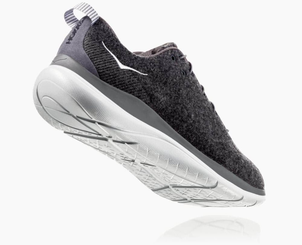 Hoka Hupana Flow Wool Dark Grey / Grey | 36457DWTN