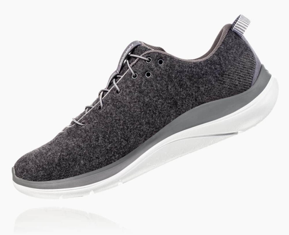 Hoka Hupana Flow Wool Dark Grey / Grey | 36457DWTN