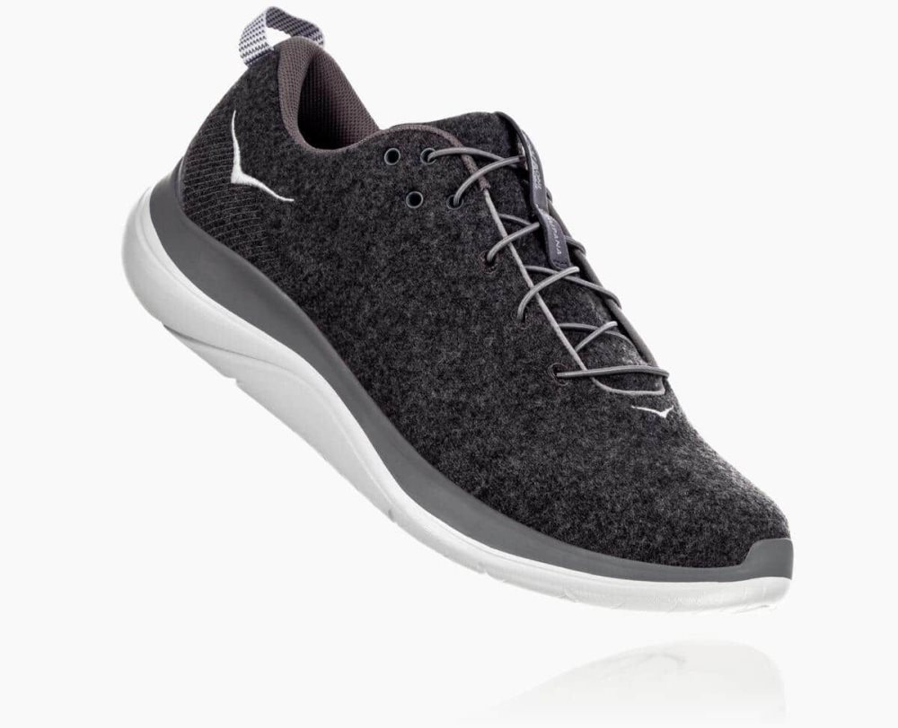 Hoka Hupana Flow Wool Dark Grey / Grey | 73195QDIB