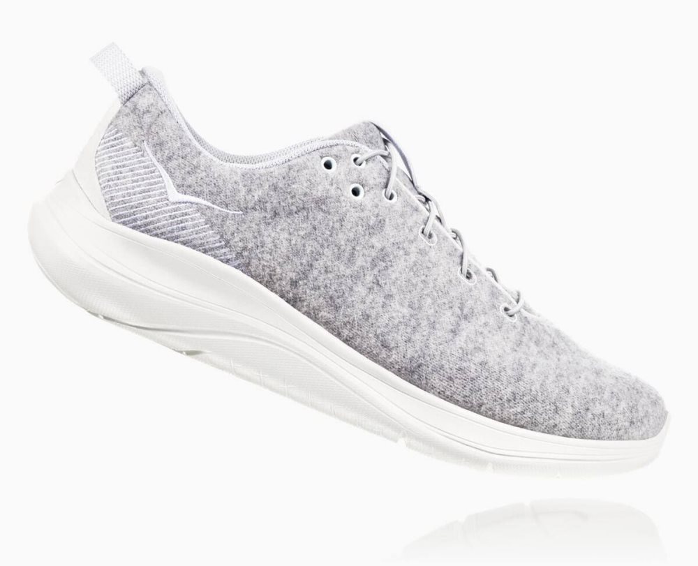 Hoka Hupana Flow Wool Lunar Rock/Blanc De Blanc | 72364QBXO