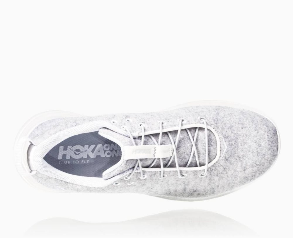 Hoka Hupana Flow Wool Lunar Rock/Blanc De Blanc | 72364QBXO