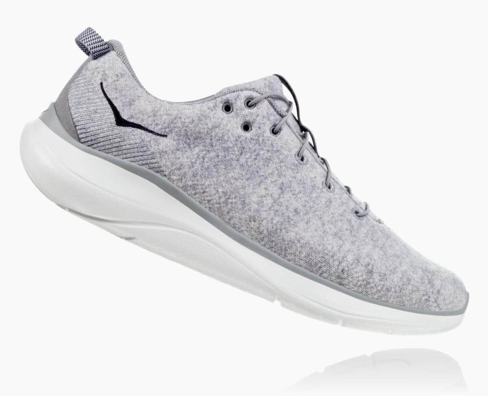 Hoka Hupana Flow Wool Wide Deep Grey | 58430VWHK