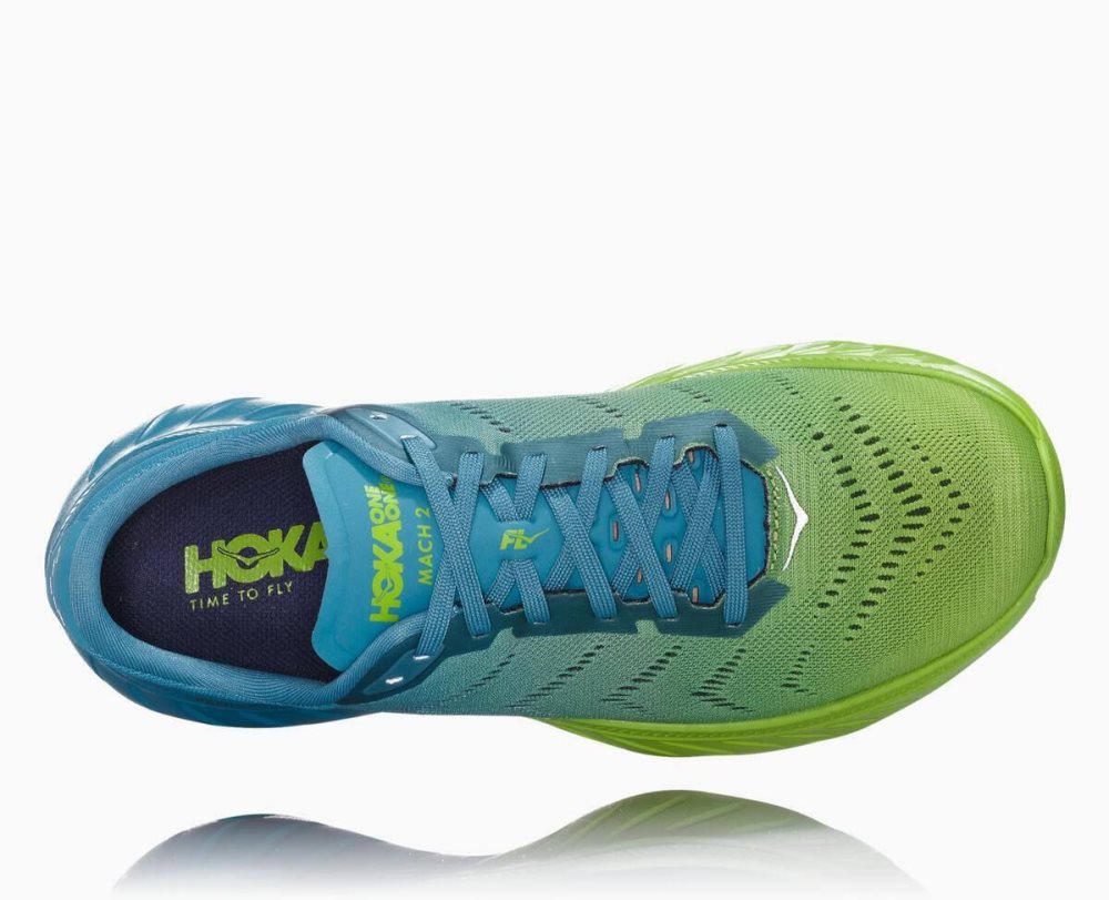 Hoka Mach 2 Blue / Light Green | 16952YDCQ