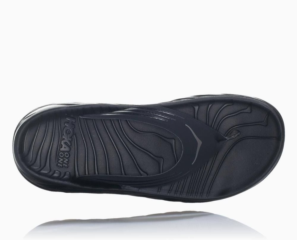 Hoka ORA Flip Black / Dark Grey | 73421URQF