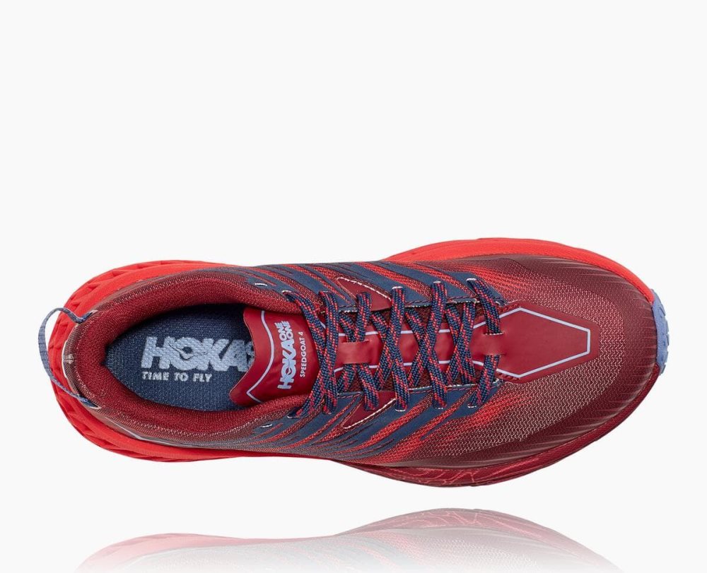 Hoka Speedgoat 4 Wide Dark Brown / Red | 49062RWVY