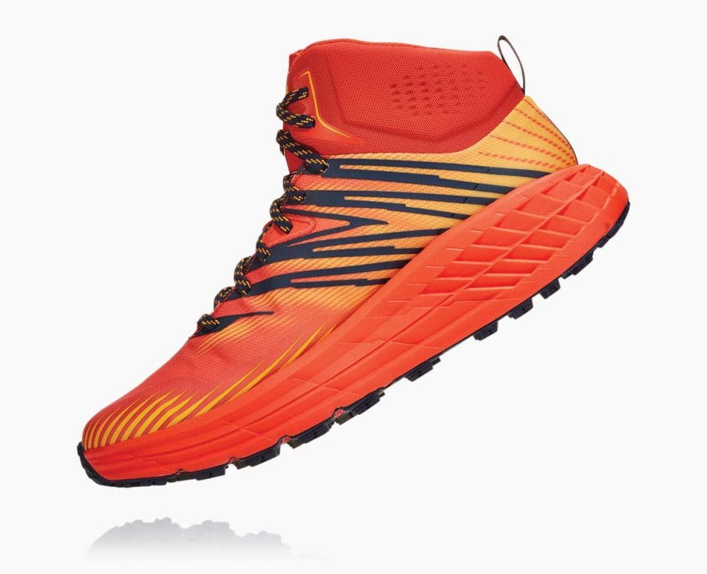 Hoka Speedgoat Mid GORE Red / Gold | 39482JFMW