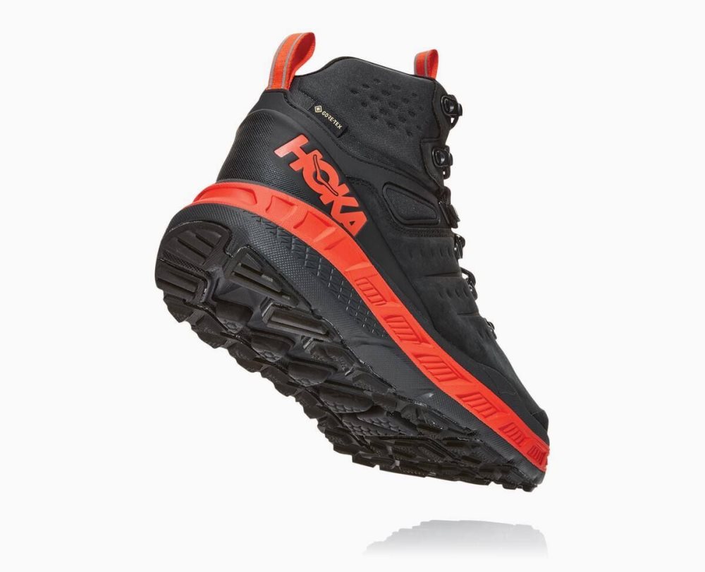 Hoka Stinson Mid GORE Dark Grey / Red | 08691VALR